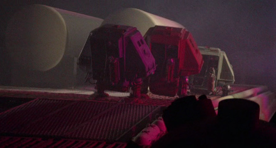Still from Silent Running - Scene where robots are on the outside of the spaceship